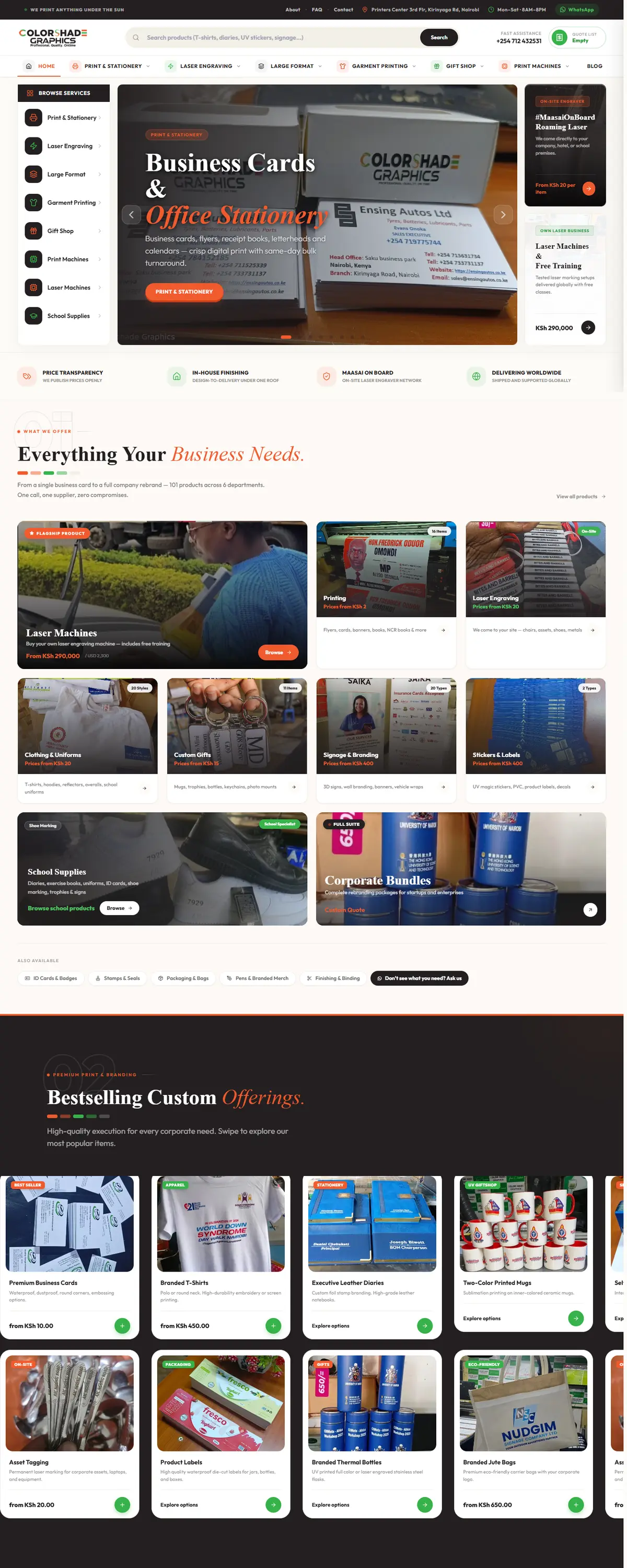 Colorshade Graphics full homepage