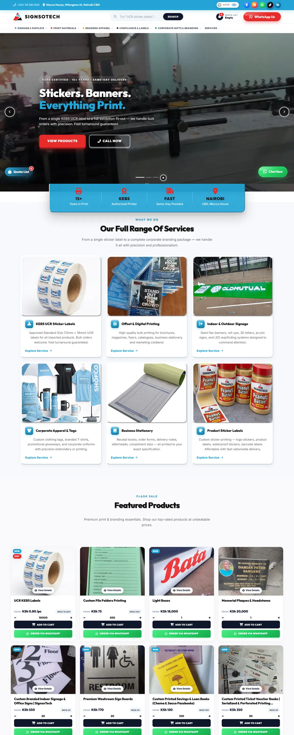 SignSoTech full homepage