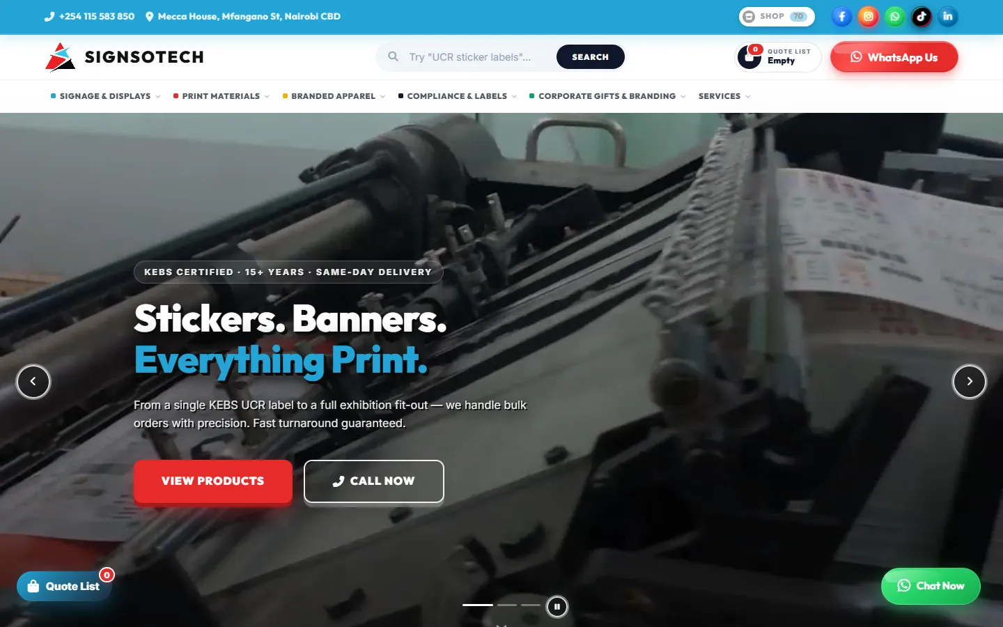 SignSoTech homepage